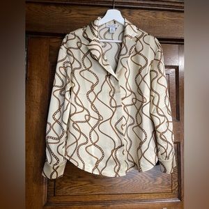 Rachel Zoe Silky Blouse w/ Chain Print